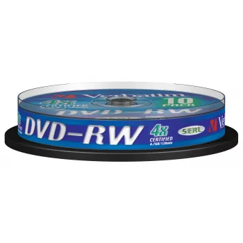 Verbatim DVDVER00072B, DVD-RW, spindel, 10 tk, 4,7 GB