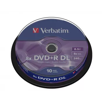 Verbatim VB-DPD55S1, DVD+R DL, 120 mm, Spindle, 10 tk, 8.5 GB
