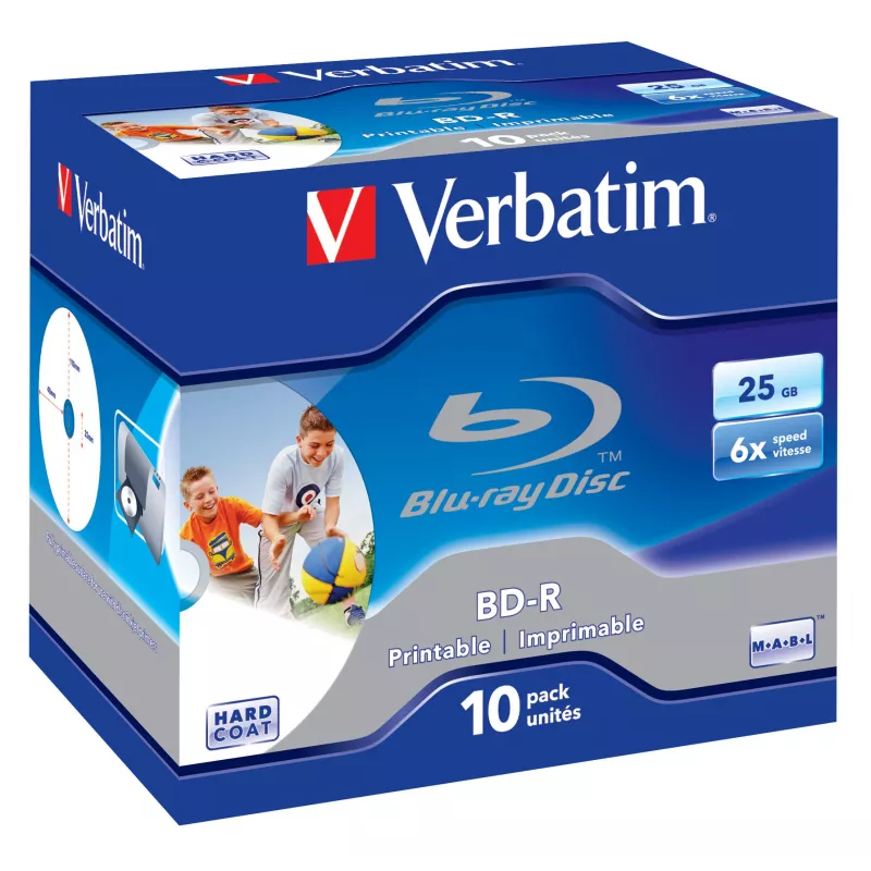 Verbatim BD-R SL 25GB 6x Printable 10 pakk Jewel Case 10 tk