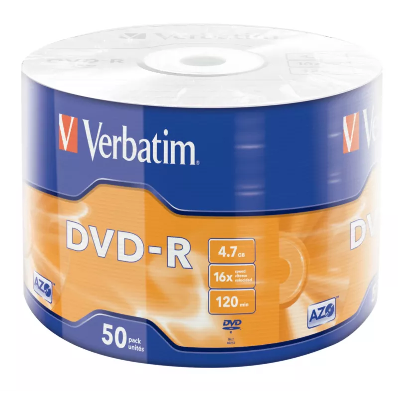 Verbatim DVD-R Matt Silver 50 Pack Wrap Spindle