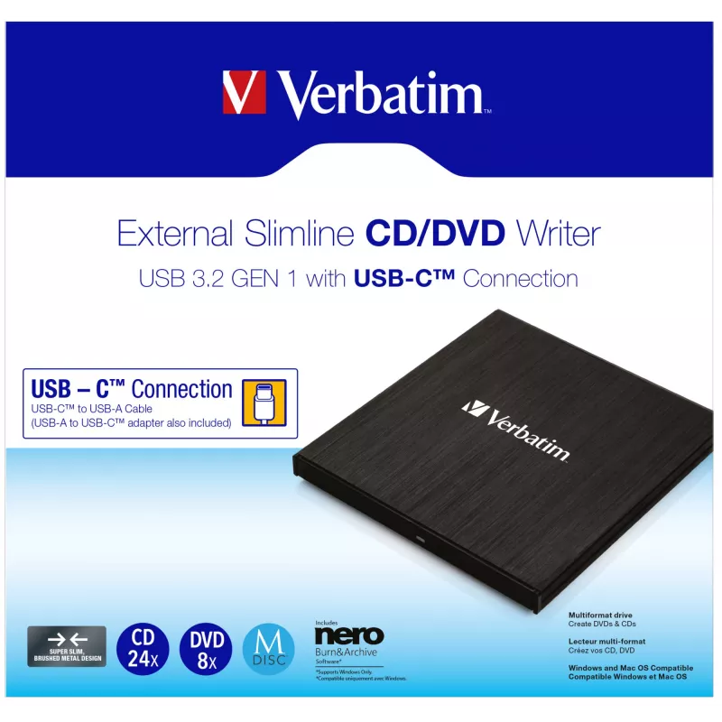 Verbatim 43886 optiline kettaseade DVD±RW Must