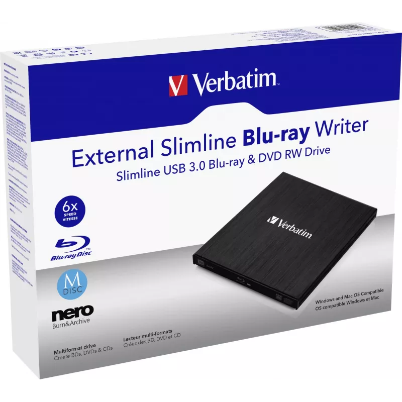 Väline üliõhuke Blu-Ray RW optiline kettaseade Verbatim 43890