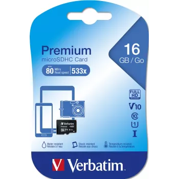 MicroSDHC Verbatim Premium 16 GB Class 10 must 44010
