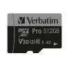 Verbatim Pro U3 512GB Micro SDXC kaart, 512 GB, MicroSDXC, Class 10, UHS-I, 100 MB/s, 90 MB/s
