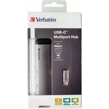 Verbatim 49140 sülearvuti dokk/pordireplikaator USB 3.2 Gen 1 (3.1 Gen 1) USB-C