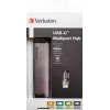 Verbatim 49141 sülearvuti dokk / pordireplikaator USB 3.2 Gen 1 (3.1 Gen 1) USB-C Must, Hõbedane