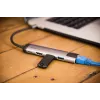 Verbatim 49141 sülearvuti dokk / pordireplikaator USB 3.2 Gen 1 (3.1 Gen 1) USB-C Must, Hõbedane