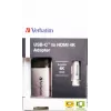 Verbatim 49143 videokaabliadapter 0,1 m USB USB-C HDMI Must, Hõbedane