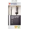 Verbatim 49144 videokaabli adapter 1.5 m USB USB-C HDMI Must, Hõbedane
