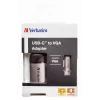 Verbatim 49145 videokaabli adapter 0,01 m USB USB-C VGA (D-Sub) Must, Hõbedane