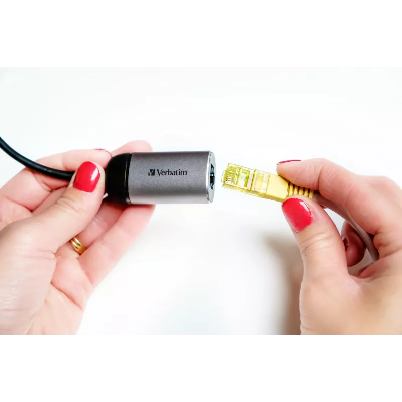 Verbatim 49146 sülearvuti dokkimisjaam/pordireplikaator USB 3.2 Gen 1 (3.1 Gen 1) USB-C must, hõbedane