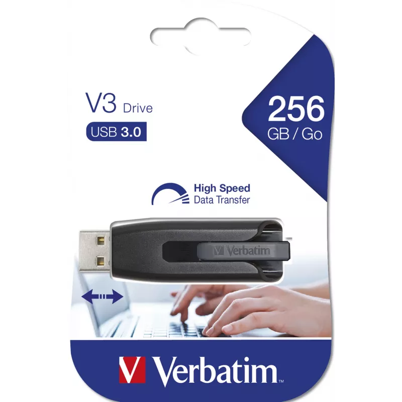Verbatim V3 - USB 3.0 mälupulk 256 GB - Must
