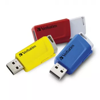Verbatim Store 'n' Click - USB 2.0 Drive 3.2 GEN1 - 3x16 GB - Punane/Sinine/Kollane