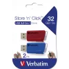 Verbatim Store 'n' Click - USB 2.0 Drive 3.2 GEN1 - 2x32 GB - punane/sinine