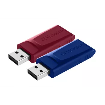 Verbatim Slider - USB-mälupulk - 2x32 GB - Sinine/Punane