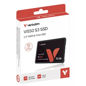 Verbatim Vi550 S3 SSD 512GB, 512 GB, 2,5-tolline, 520 MB/s, 6 Gbit/s