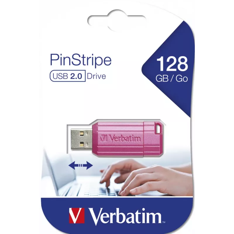 Verbatim PinStripe USB-mälupulk 128 GB USB Type-A 2.0 roosa