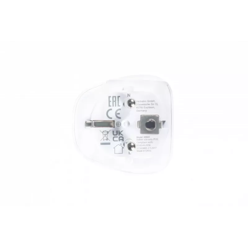 Verbatim 49541 toitepistiku adapter Universaalne Tüüp E/F hübriid Valge