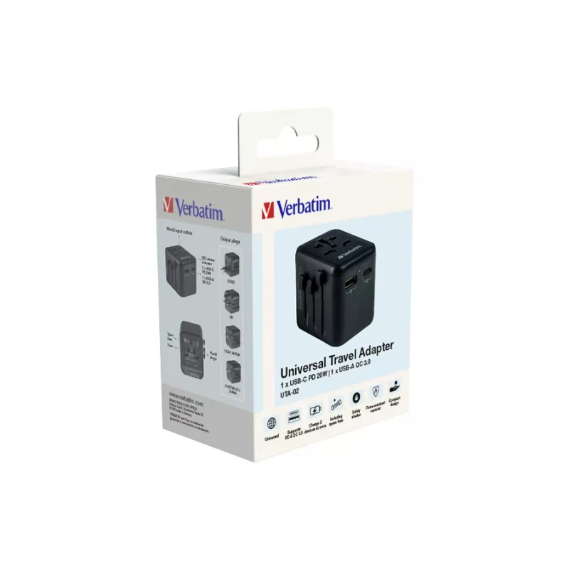 Verbatim 49544 toitepistiku adapter Universal Must