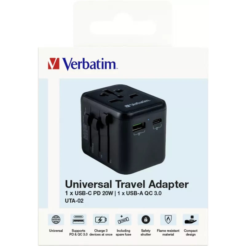 Verbatim 49544 toitepistiku adapter Universal Must