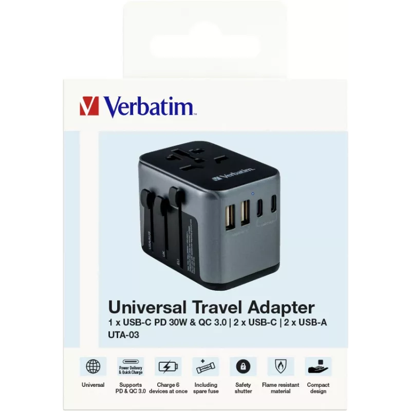 Verbatim 49545 toitepistiku adapter universaalne