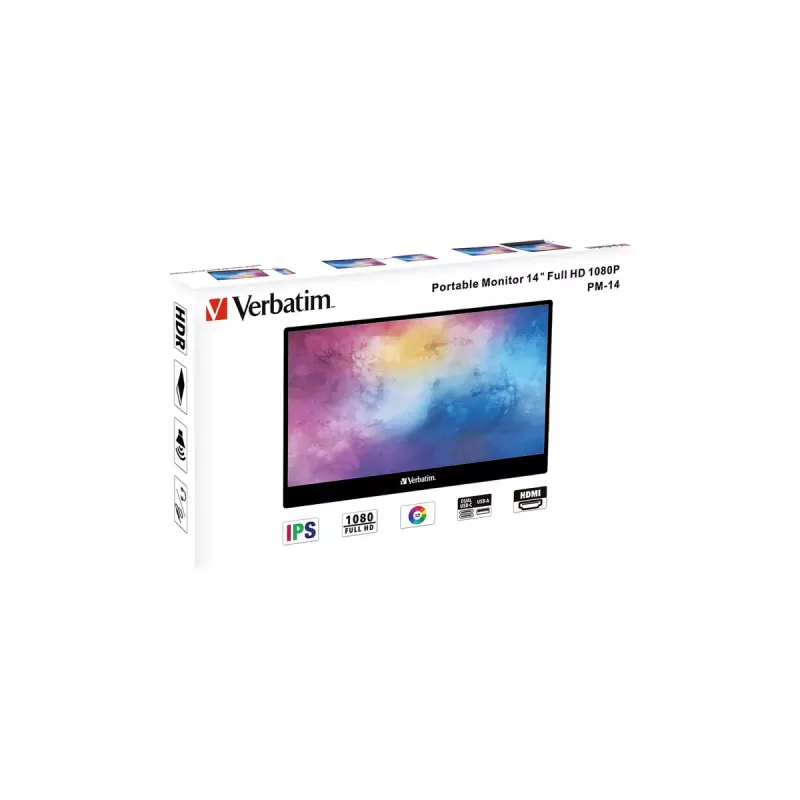Verbatim 49590 arvutimonitor 35,6 cm (14″) 1920 x 1080 pikslit Full HD LCD Must