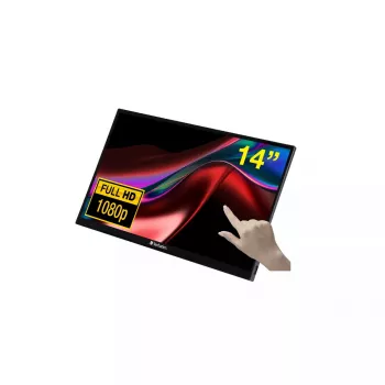 Verbatim 49591 arvutimonitor 35.6 cm (14 tolli) 1920 x 1080 pikslit Full HD LCD puuteekraan Must