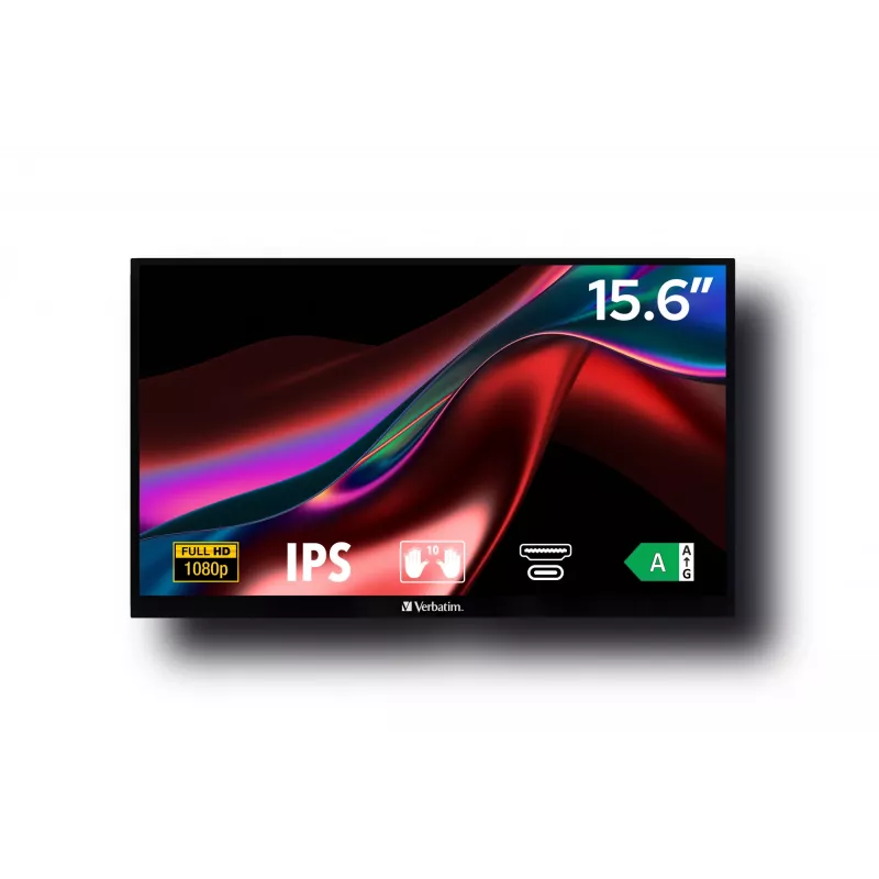 Verbatim 49592 arvutimonitor 39,6 cm (15,6 tolli) 1920 x 1080 pikslit Full HD LCD puutetundlik ekraan must