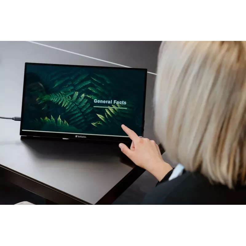Verbatim 49592 arvutimonitor 39,6 cm (15,6 tolli) 1920 x 1080 pikslit Full HD LCD puutetundlik ekraan must