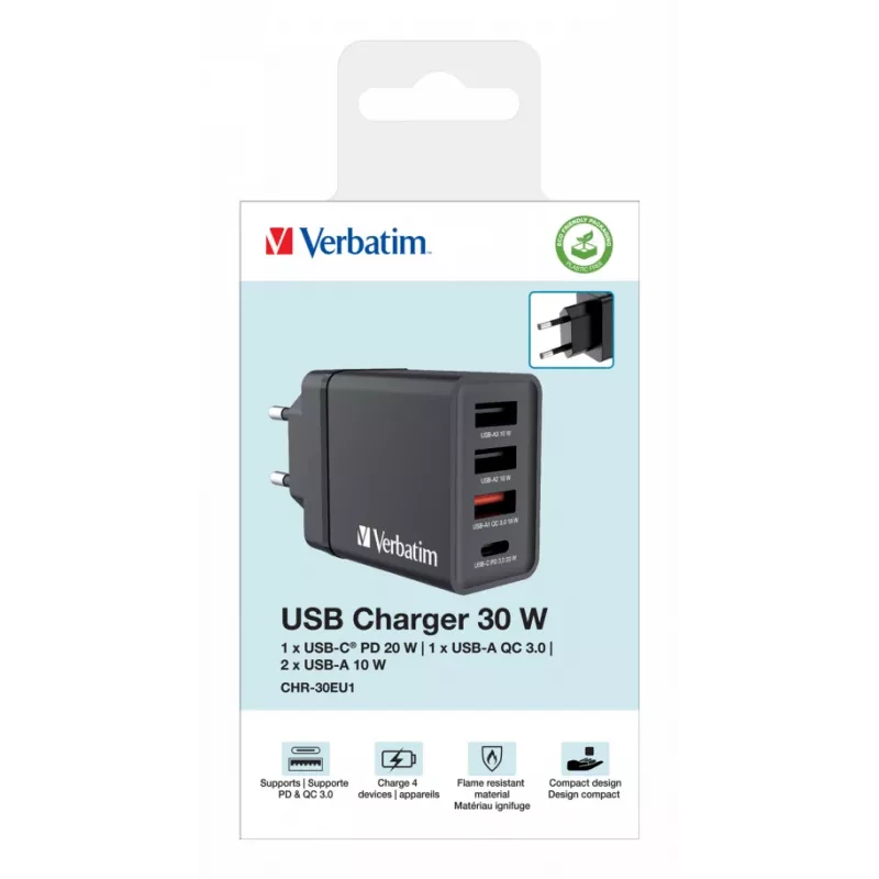 Verbatim 49700 mobiilseadme laadija Universal Must vahelduvvool Kiirlaadimine Siseruumides