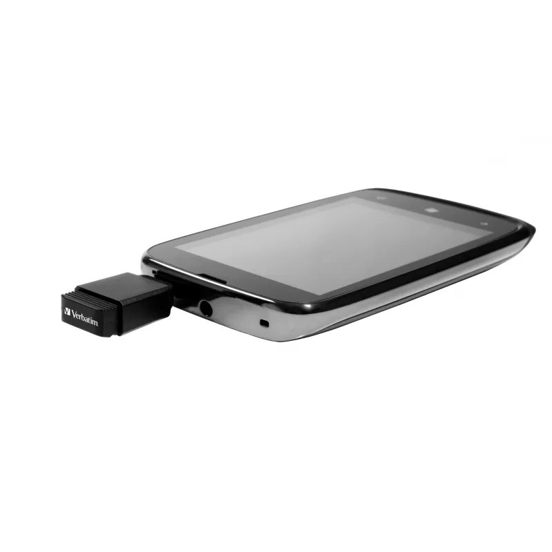 Verbatim Nano – USB 2.0 mälupulk Micro USB-adapteriga 32 GB – must