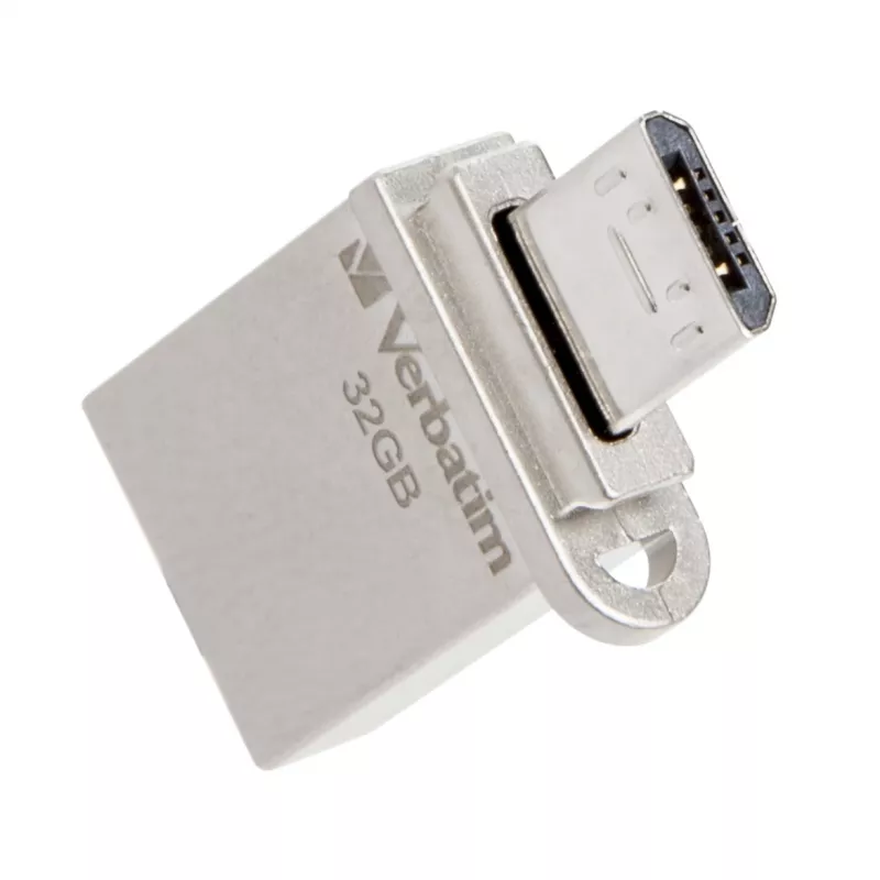 Verbatim Store 'n' Go OTG Micro USB-mälupulk 32 GB USB tüüp-A / Micro-USB 3.2 Gen 1 (3.1 Gen 1) Hõbedane