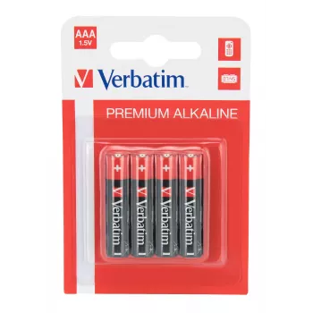 Verbatim AAA 4 blisterpakendis leelispatareid, Ühekordne patarei, AAA, Leelis, 1.5 V, 4 tk, Mitmevärviline