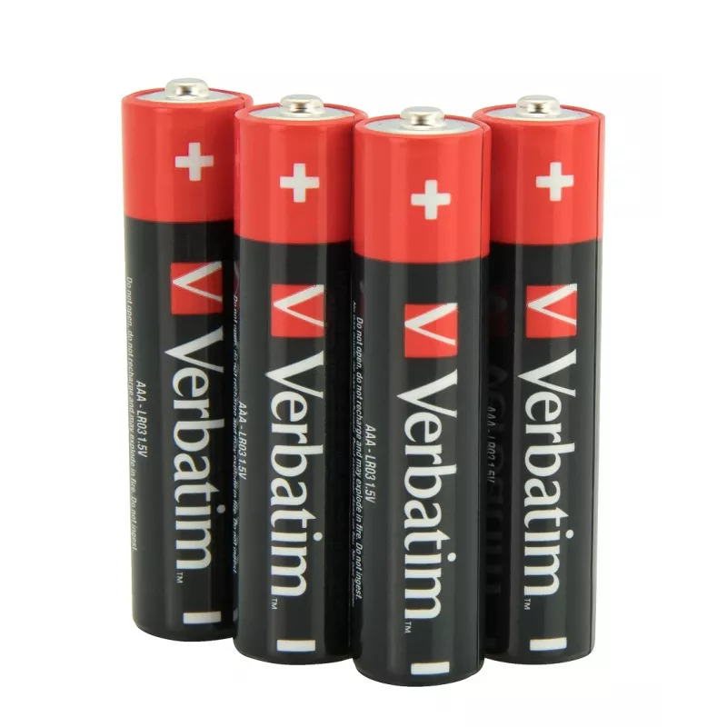 Verbatim AAA 4 blisterpakendis leelispatareid, Ühekordne patarei, AAA, Leelis, 1.5 V, 4 tk, Mitmevärviline