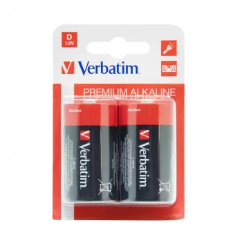 Verbatim D leelispatareid, ühekordne patarei, Leelis, 1,5 V, 2 tk, Mitmevärviline, 34,2 mm