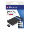 Verbatim Store'N'Go korpuse komplekt HDD/SSD korpus Must, Sinine 2,5 tolli