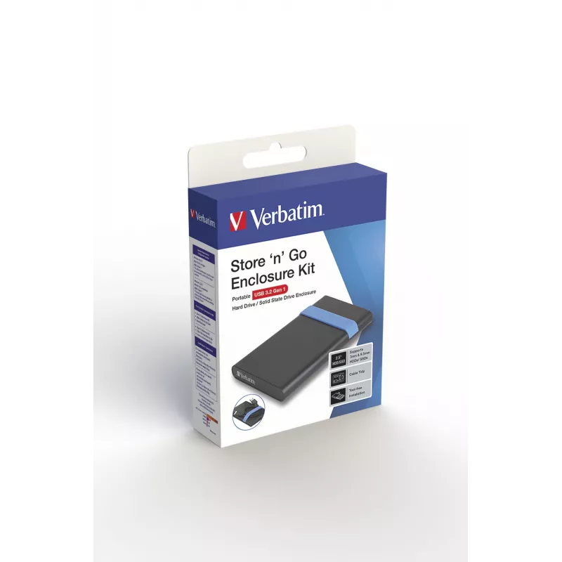 Verbatim Store'N'Go korpuse komplekt HDD/SSD korpus Must, Sinine 2,5 tolli