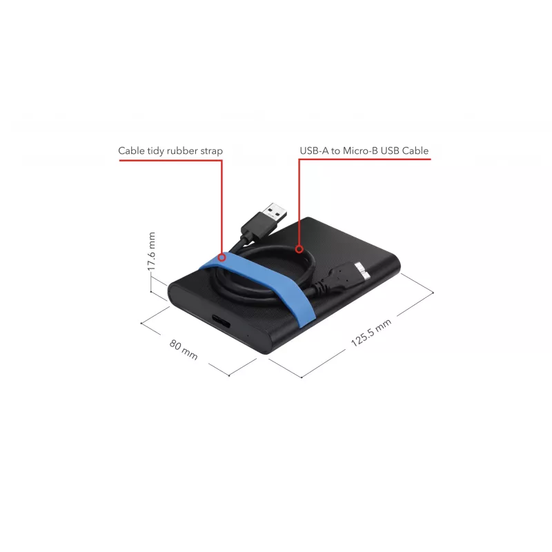 Verbatim Store'N'Go korpuse komplekt HDD/SSD korpus Must, Sinine 2,5 tolli