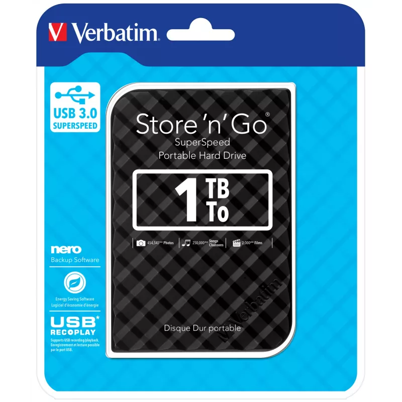 Verbatim Store 'n' Go USB 3.0 kõvaketas 1TB Must