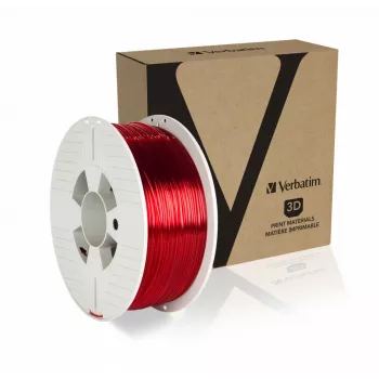 Verbatim 55054 3D-printimismaterjal polüetüleentereftalaatglükool (PETG) punane, läbipaistev 1 kg