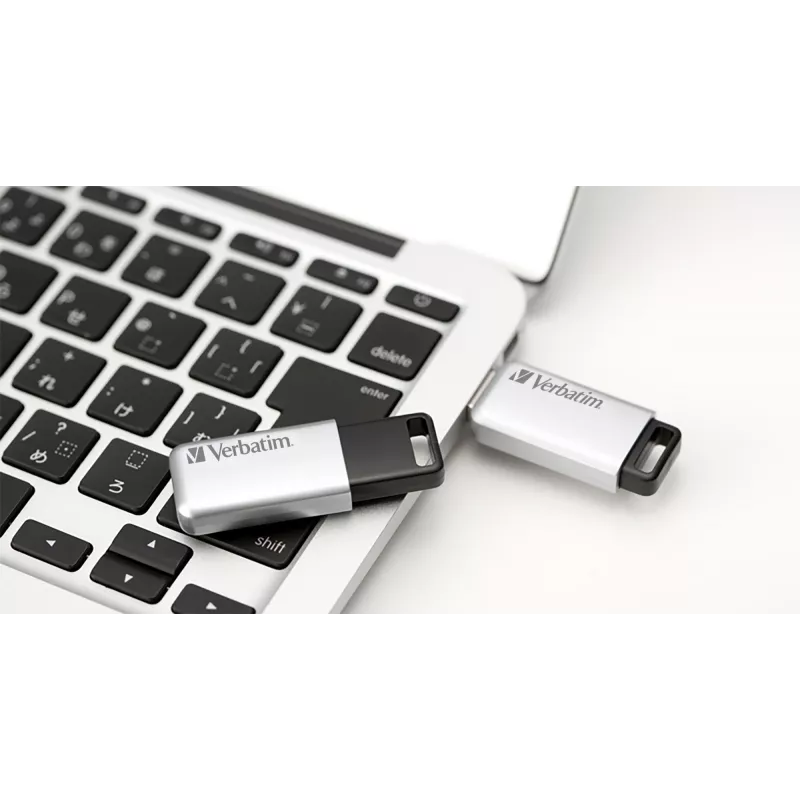 Verbatim Secure Pro - USB 3.0 mälupulk 64 GB - Hõbedane, 64 GB, USB Type-A, 3.2 Gen 1 (3.1 Gen 1), 35 MB/s, Kork, Must, Hall