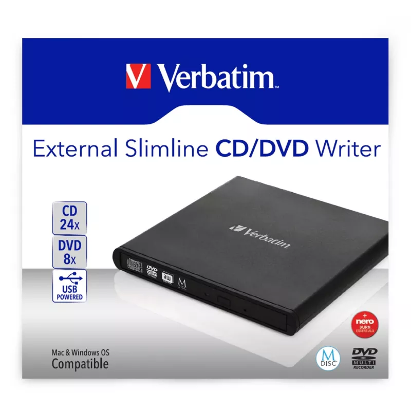 Verbatim Slimline CD/DVD optiline seade DVD-RW must
