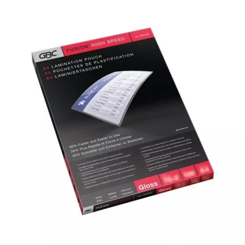 GBC Lamination Pouch A4 High Speed 100 Micron, Glossy, Transparent, A4, 0.2 mm, 216 mm, 303 mm