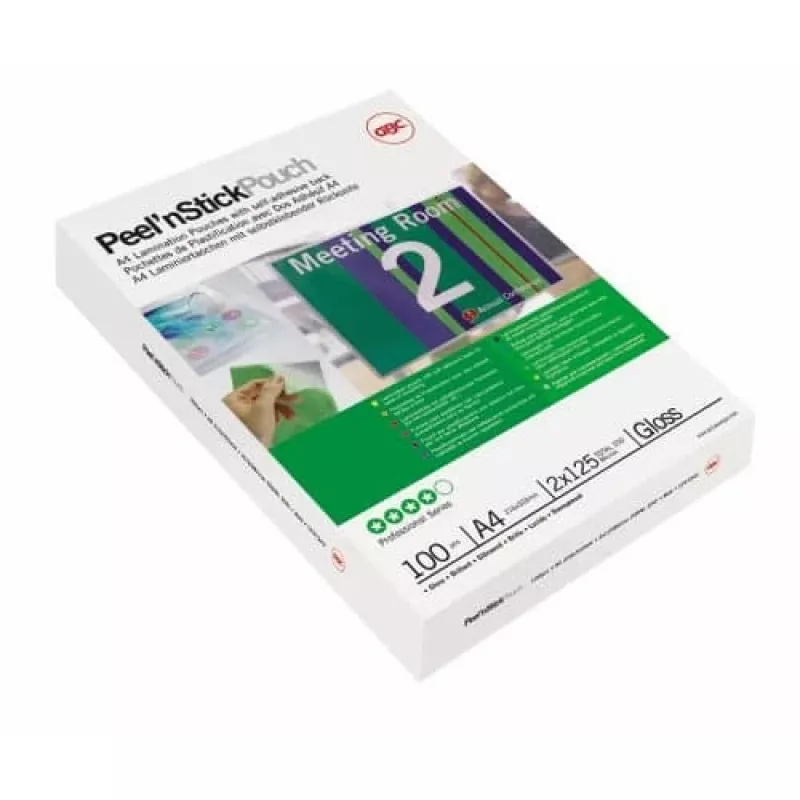 GBC Lamination Pouch A3 Adhesive 75 Micron, läikiv, läbipaistev, A3, 0,075 mm, 303 mm, 426 mm