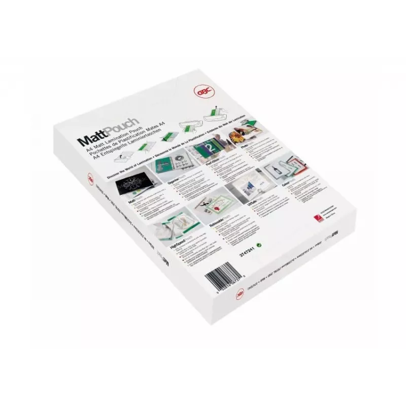 GBC Lamineerimistasku A3 Matt 125 Mikronit, Matt, Valge, A3, 0,25 mm, 303 mm, 426 mm