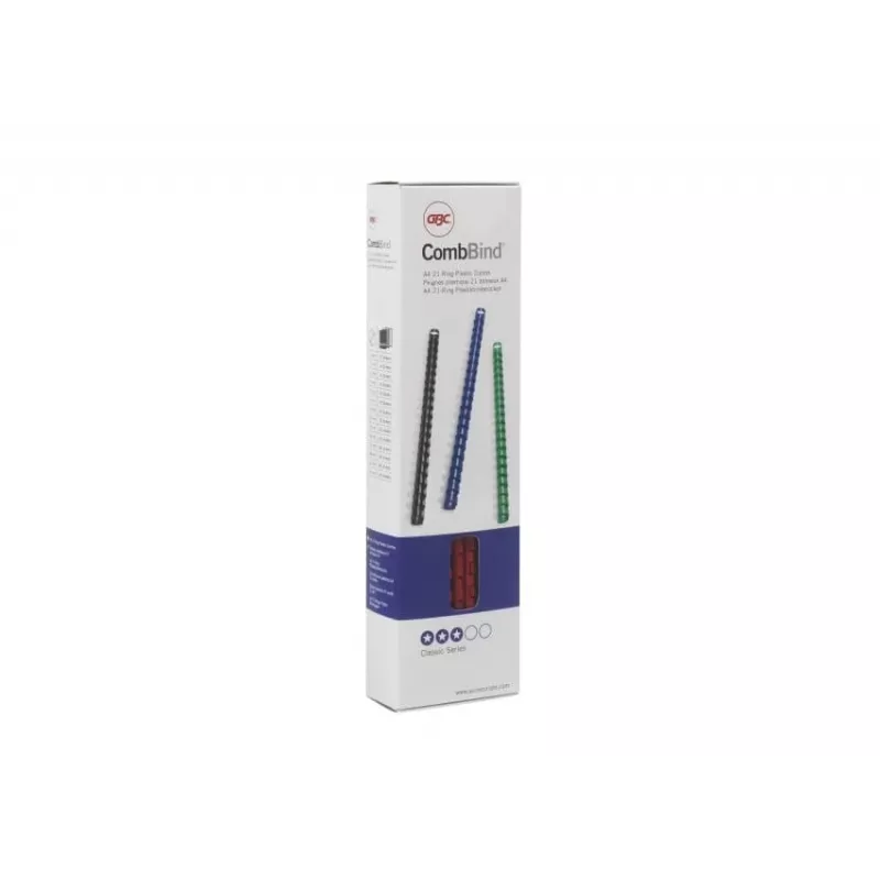 GBC CombBind Binding Combs 6mm A4 21R, Must, 25 sheets, Polyvinyl chloride (PVC), A4, 6 mm, 220 g