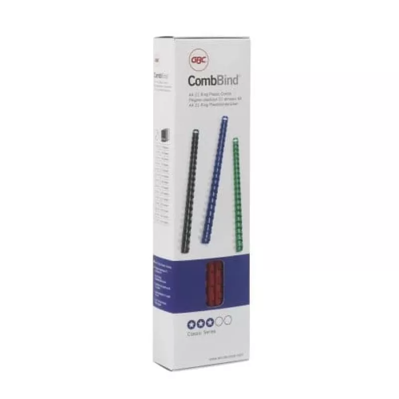 GBC CombBind Binding Combs 6mm A4 21R, Must, 25 sheets, Polyvinyl chloride (PVC), A4, 6 mm, 220 g