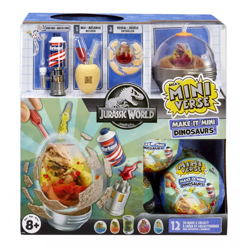 Miniverse Make It Mini Dinosaurs (Jurassic World) in PDQ, 8 a, Mitmevärviline, Plast