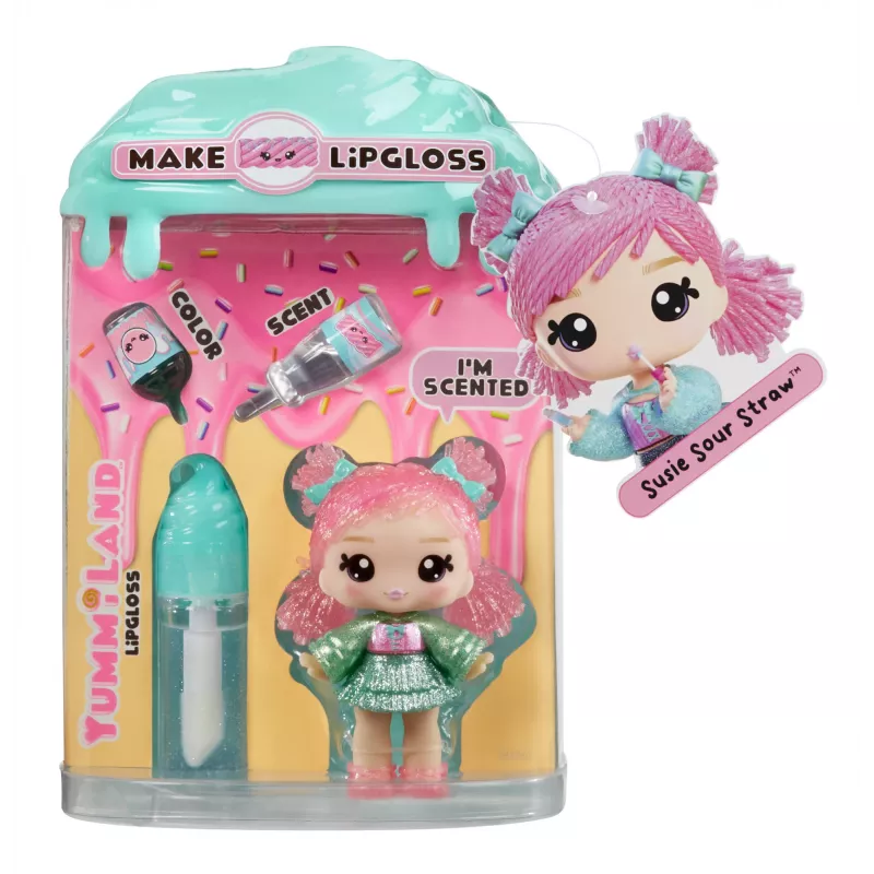 MGA Entertainment Yummiland Lip Gloss nukk Series 2- Licorice (Susie Sour Straw)