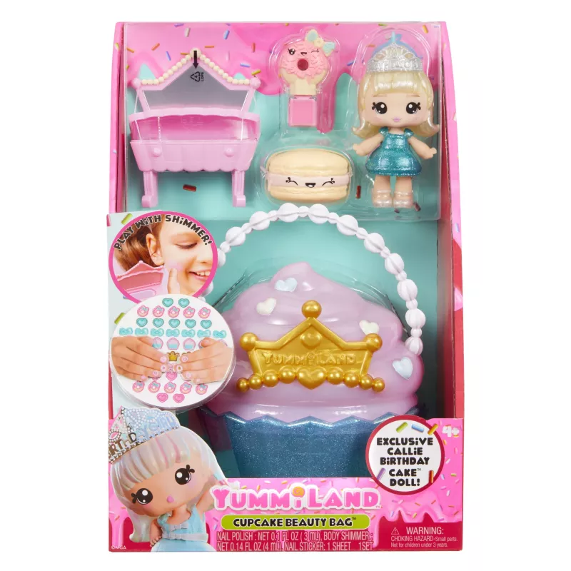 MGA Entertainment Yummiland Beauty Bag Playset + Lip Gloss nukk - Cupcake Beauty Bag